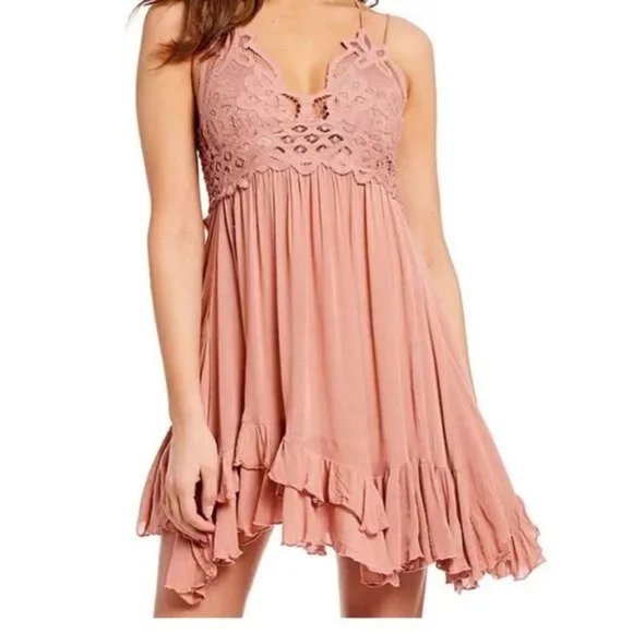 Free People Adella Slip Dress Sz XS MAUVE NWT - Picture 1 of 6
